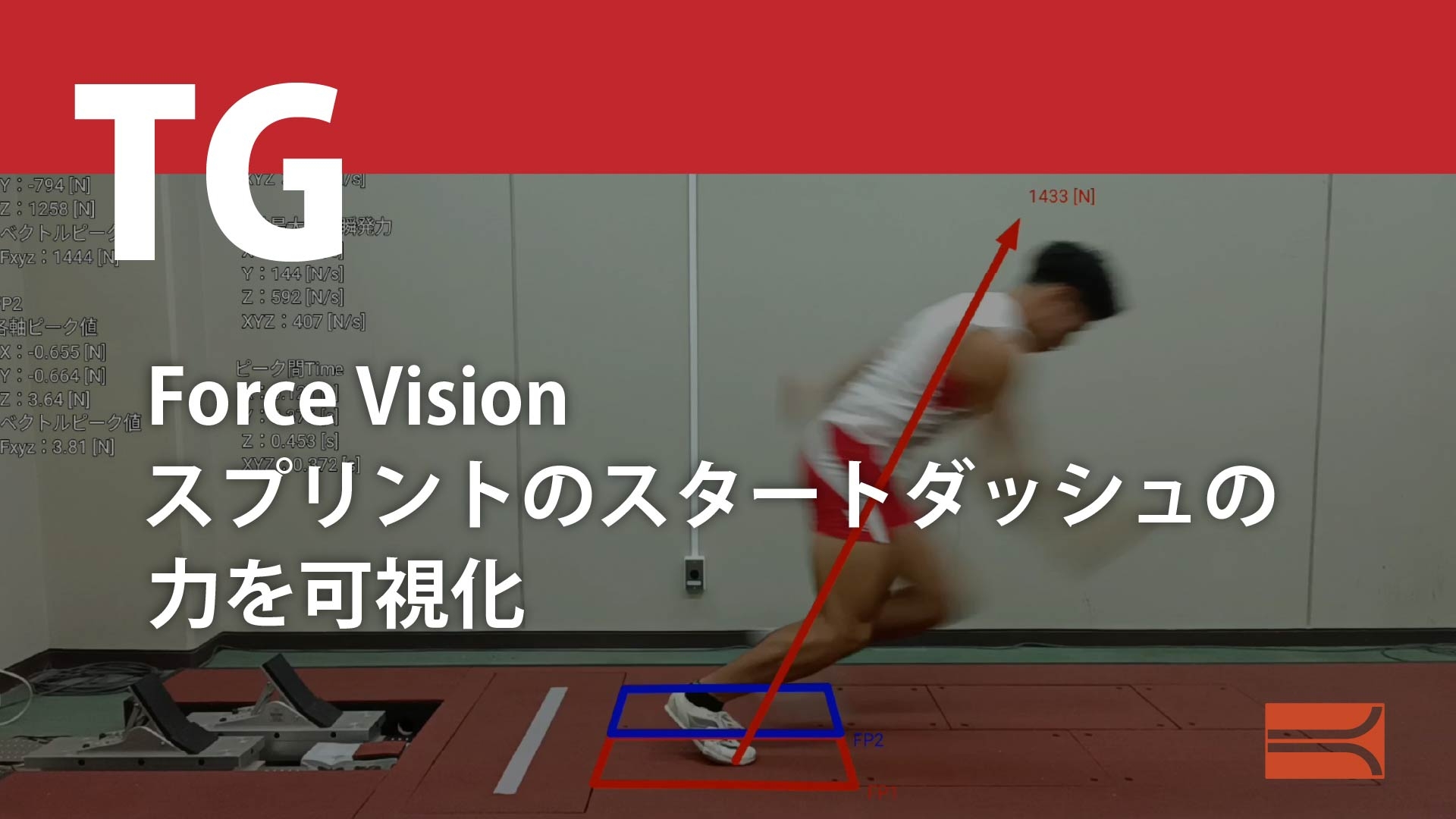 Force Vision スプリントのスタートダッシュの力を可視化
