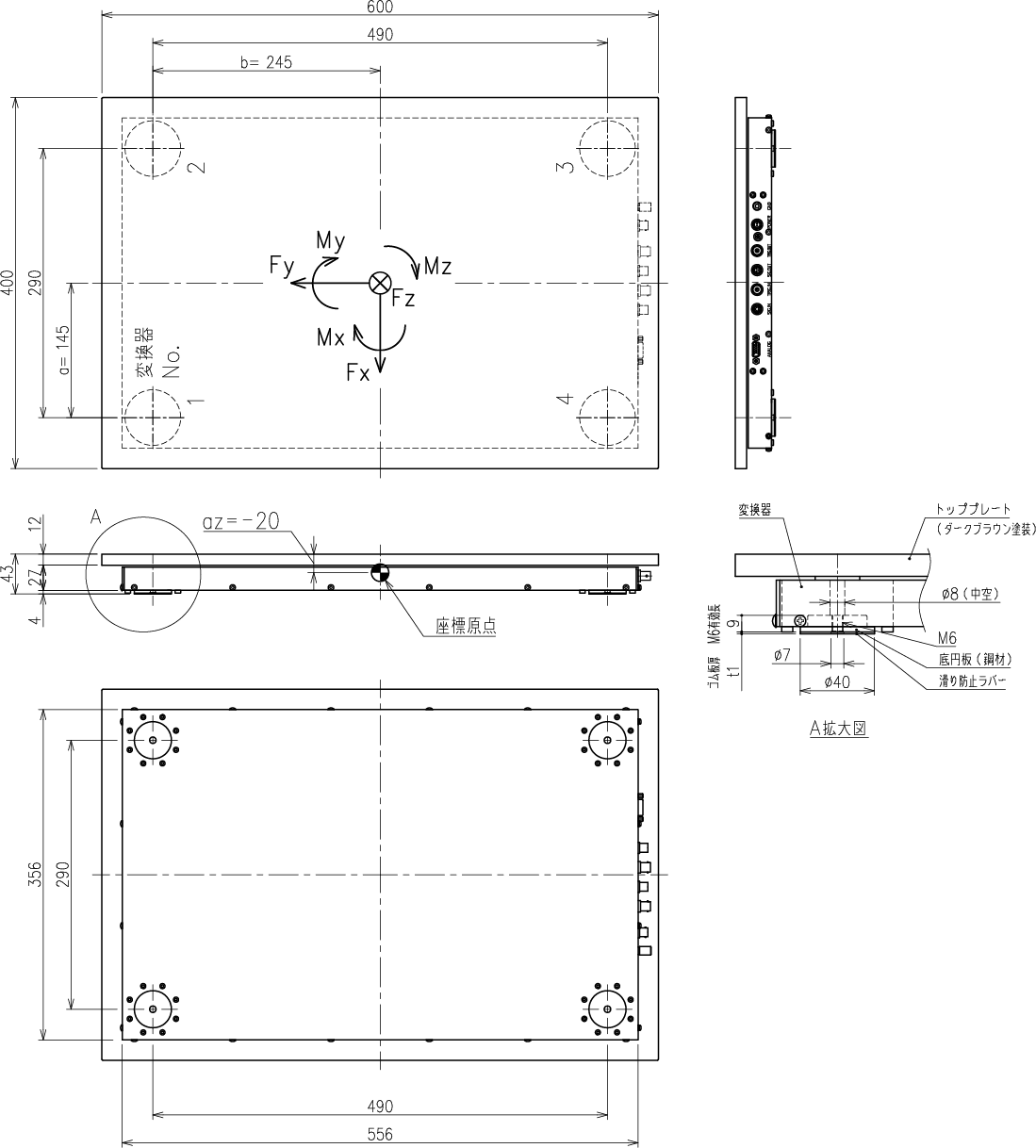 外観と成分方向