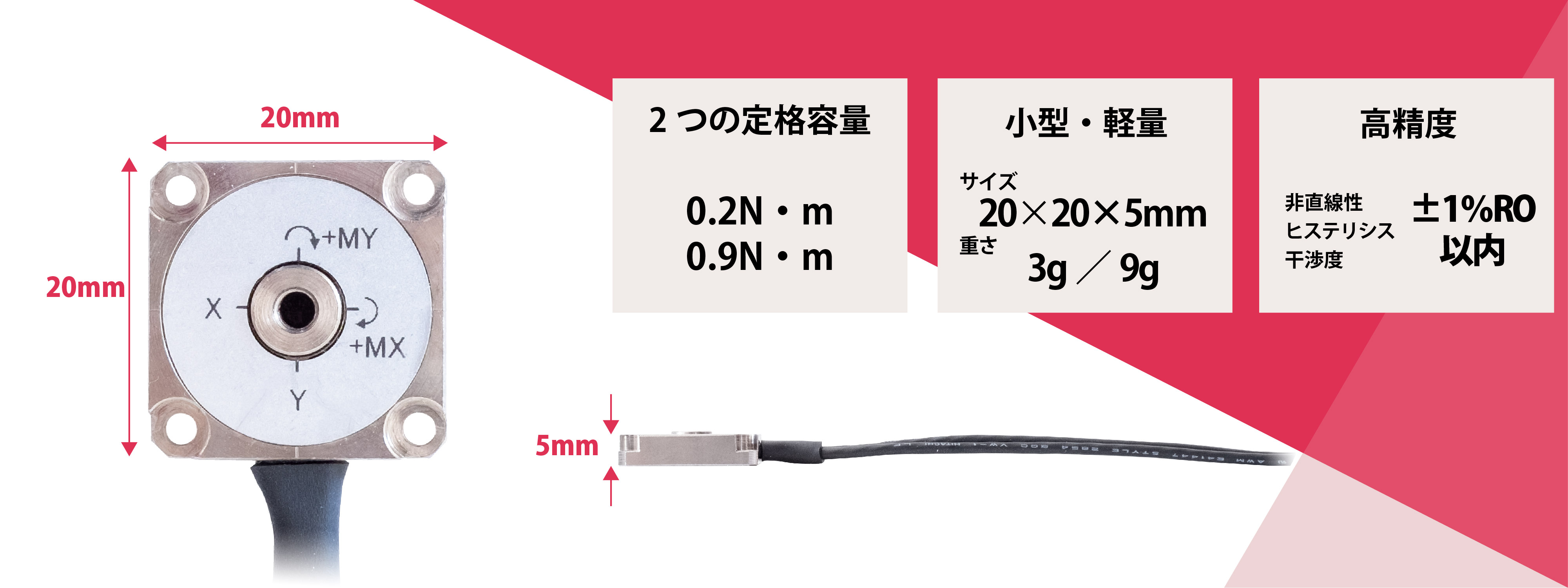 小型2軸モーメントセンサ【usl06 H5 0 2nm・0 9nm】 製品情報 株式会社テック技販